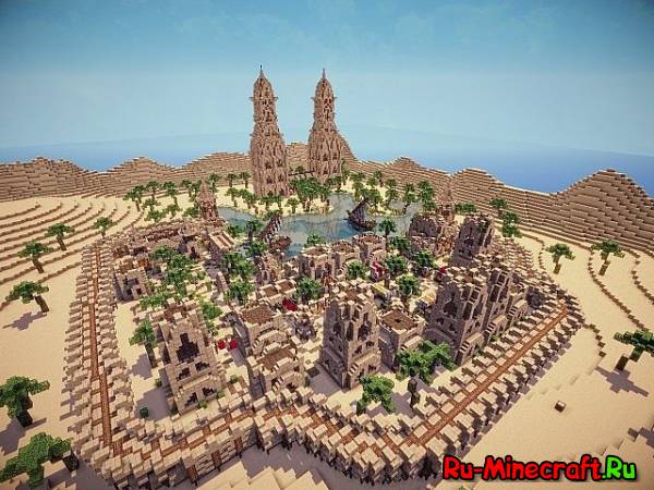 Minecraft Map Hafsah, the Desert Village &#8211; a Beautiful Village in the Desert!