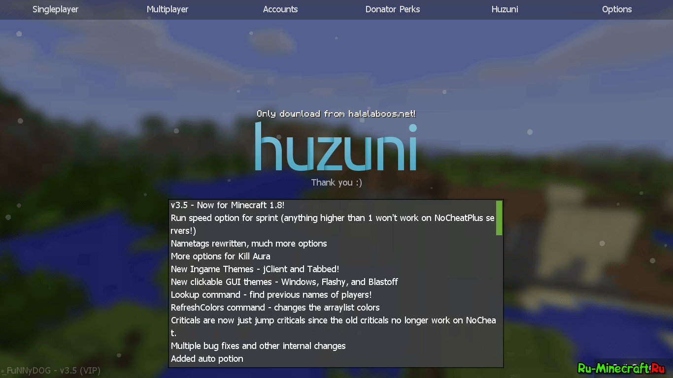 Huzuni - Один Из Лучших Читов [Cheats][1.8] » Моды Для Майнкрафт.