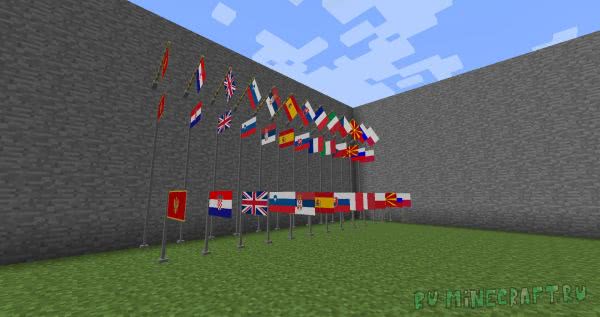 Flagmod Europe - мод на флаги стран  [1.7.10]