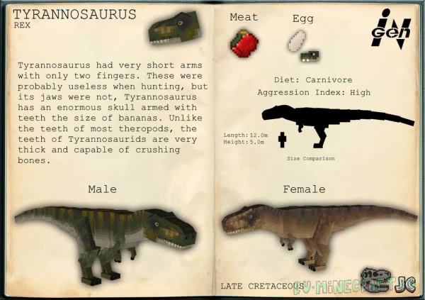 JurassiCraft 2- Динозавры в майнкрафт [1.12.2] [1.11.2] [1.10.2] [1.8.9] [1.7.10]