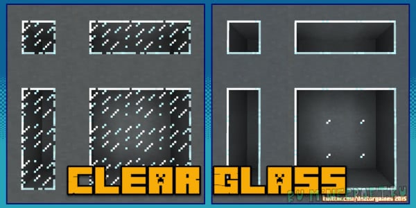Clear Glass with Connected Textures - прозрачное стекло и лед [1.16.5] [1.15.2] [1.14.4] [1.12.2] [1.7.10] [16x]