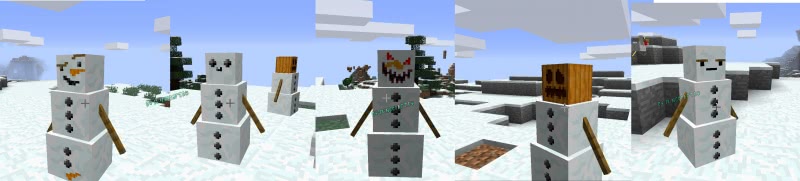 Random Snow Golem Faces - новые лица снеговиков [1.13.2] [32x]