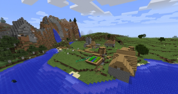Minecraft Seed: With a Start in a Village Convenient For Survival 1.12.2