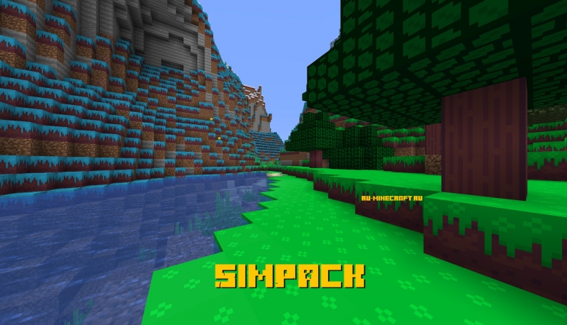 SimPack - яркий мультяшный ресурспак [1.15.2] [1.14.4] [1.13.2] [16x]