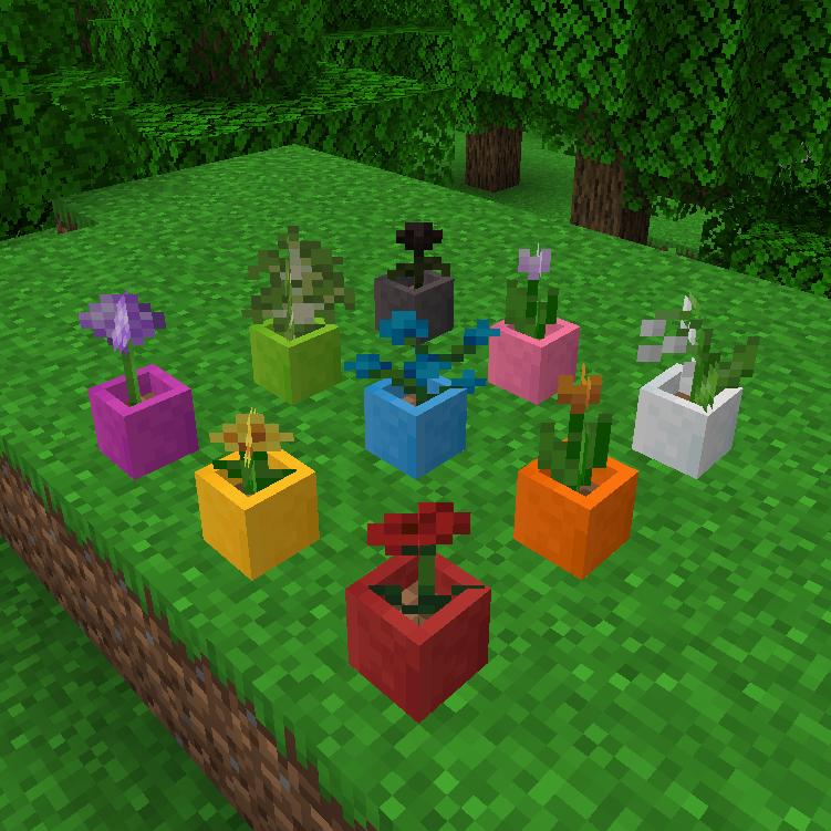 Dyeable Flower Pots - разноцветные горшки [1.15.2]