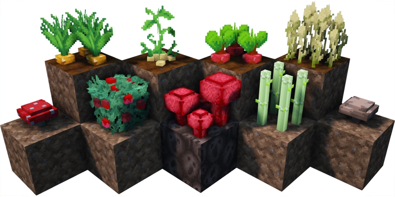 Crops 3D - объемные растения [1.19.3] [1.18.2] [1.17.1] [1.16.5] [1.15.2] [16x] [32x]