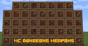 MC Dungeons Weapons - оружие из майнкрафт данжен [1.18.1] [1.17.1] [1.16.5] [1.15.2]