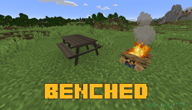 Benched - стол для пикников [1.17.1] [1.16.5] [1.15.2] [1.12.2]