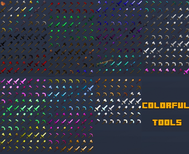 Colorful Tools - покраска мечей и инструментов [1.19.2] [1.18.2] [1.17.1] [1.16.5] [1.8] [1.7.10]