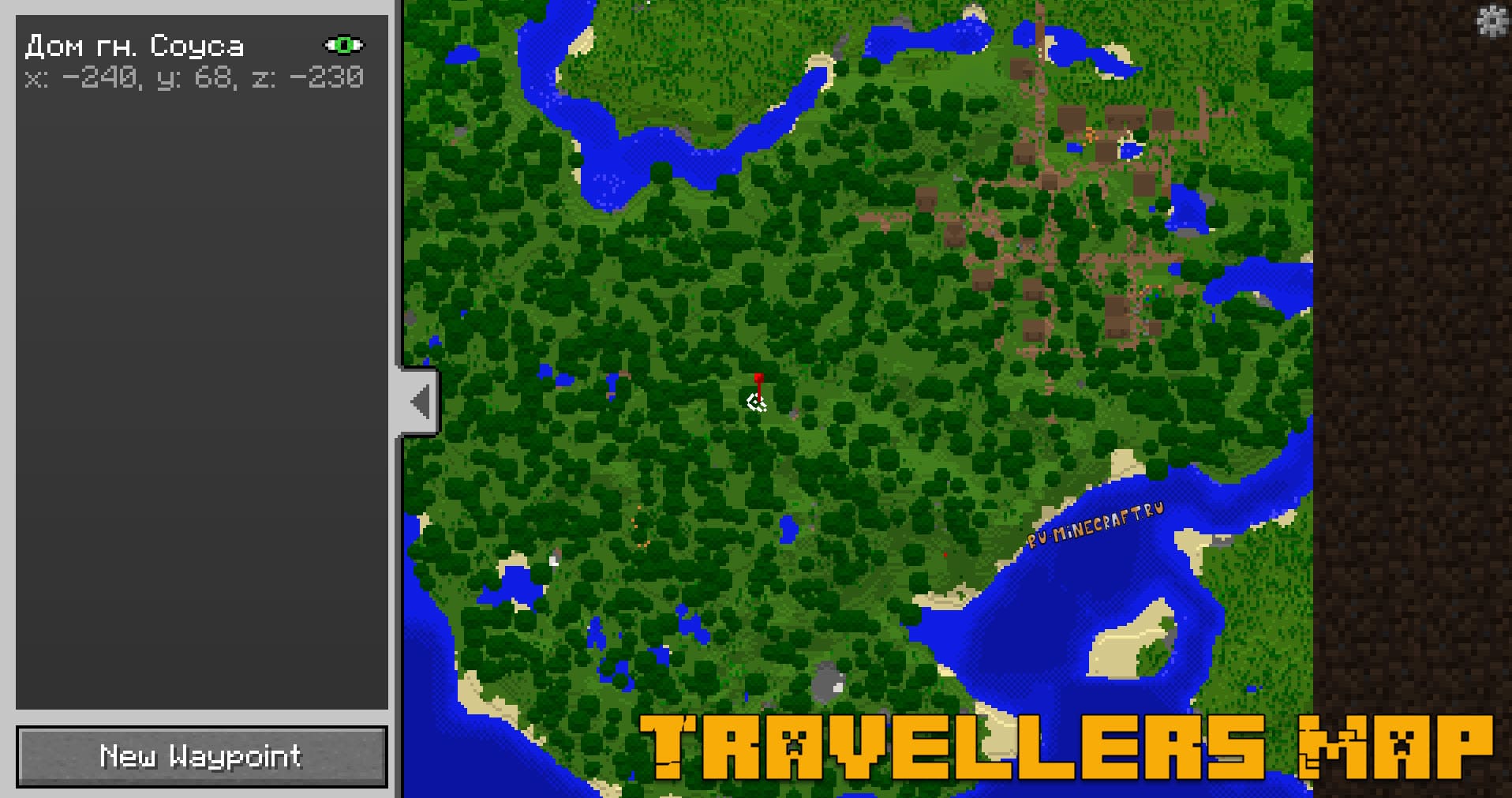 Travellers Map - простая карта и миникарта [1.16.5] [1.15.2] » Скачать модыдля Майнкрафт