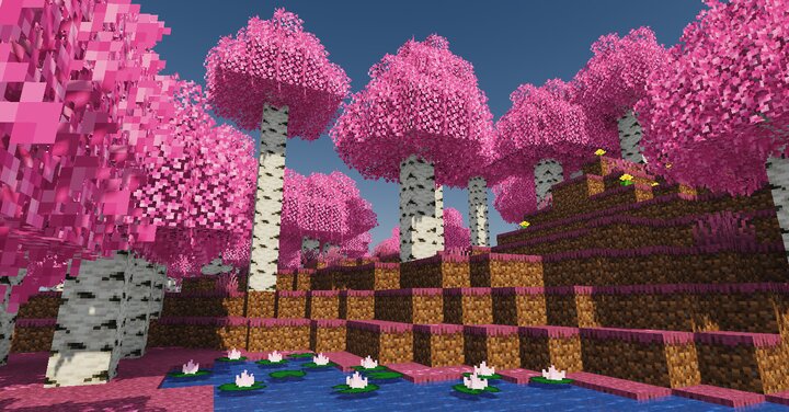 Розовый майнкрафт 1.20. Розовое дерево в МАЙНКРАФТЕ. Розовый лес майнкрафт. Майнкрафт в розовом стиле. Новое обновление МАЙНКРАФТА розовые деревья.