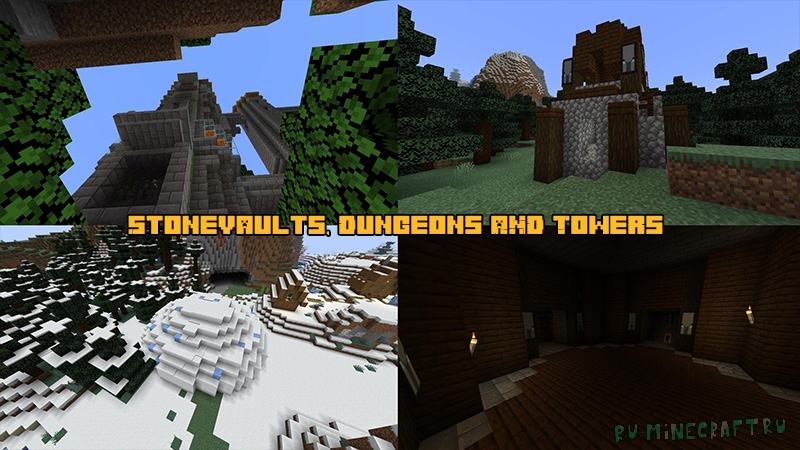 Stonevaults, Dungeons & Towers - башни, иглу, подземелья [1.17.1] [1.17]