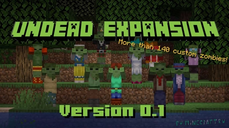 Undead Expansion - много рандомных видов зомби [1.20.2] [1.19.4] [1.16.5] [16x]