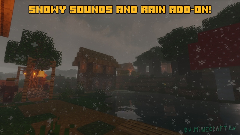 Snowy Sounds and Rain add-on! - снег всегда и новые звуки шагов [1.18.1] [1.17.1] [16x]