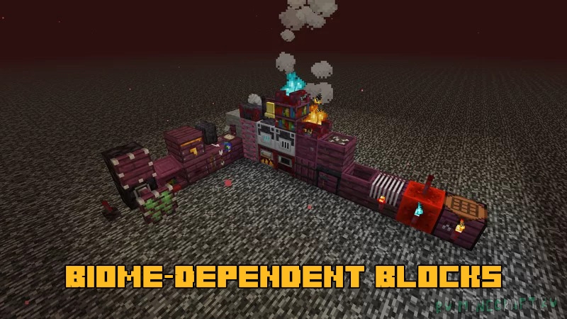 Biome-Dependent Blocks - текстура блока зависит от биома [1.18.1] [16x]