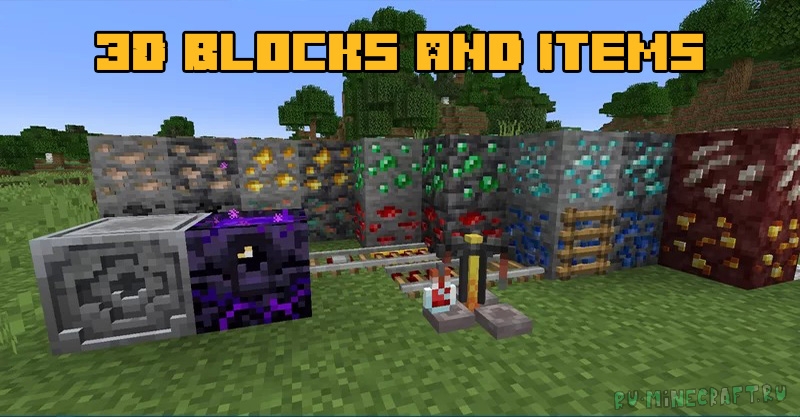 3D Blocks and Items - больше 3д блоков и вещей [1.18.1] [16x]
