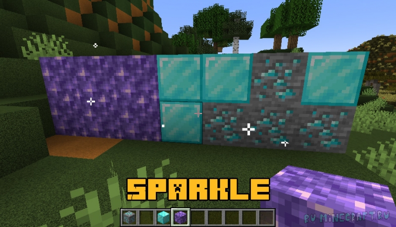 Sparkle - частицы у руд и блоков [1.20.1] [1.18.2]