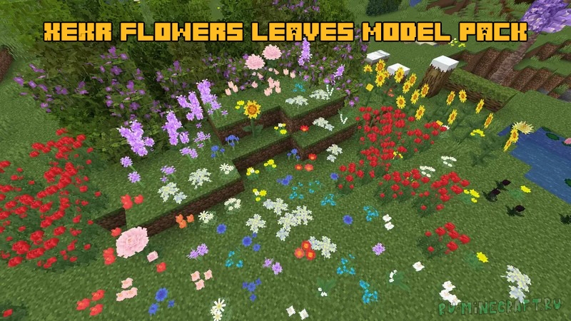 XeKr flowers leaves model pack - 3д модели растительности [1.19] [1.18.2] [16x]
