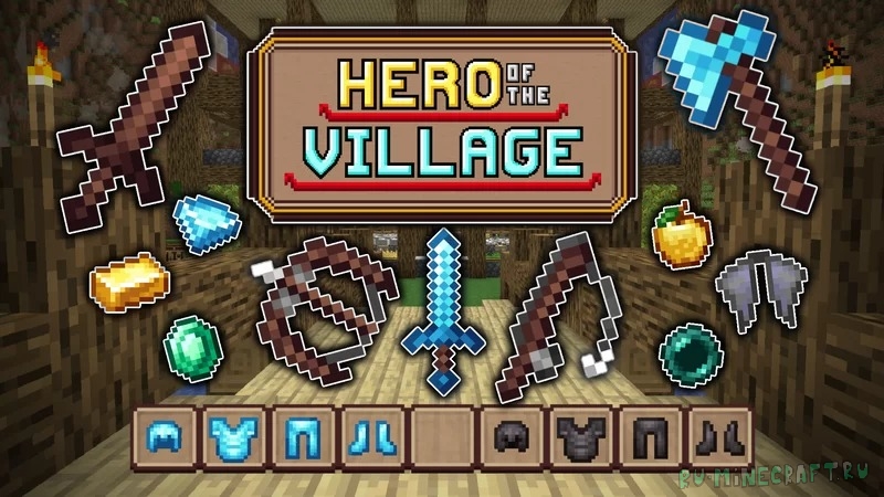 Hero of The Village - первый герой на деревне [1.19.1] [16x]