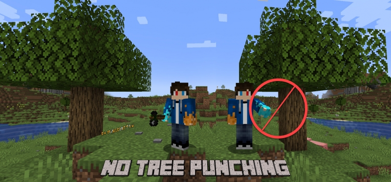 No Tree Punching - реалистичный старт игры [1.19.2] [1.18.2] [1.16.5] [1.12.2]
