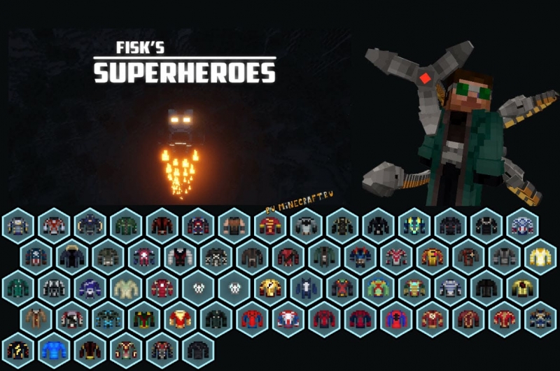 Superheroes by FiskFille (Fisk's) - супергерои в майнкрафт [1.7.10]