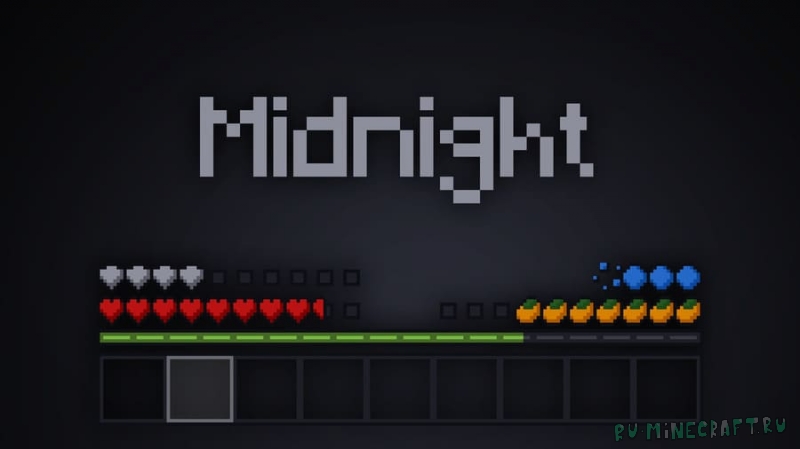 Midnight GUI/HUD Retexture - полуночный интерфейс [1.20.4] [1.19.4] [16x]