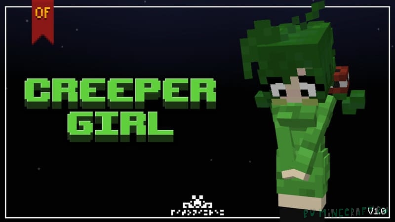 Creeper girl - застенчивая девушка вместо крипера [1.19.4] [1.18.2] [1.17.1] [16x]