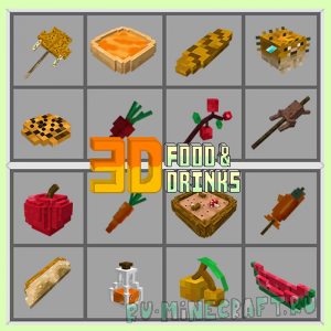 3D Food and Drinks Pack - 3     [1.19.4] [64x]