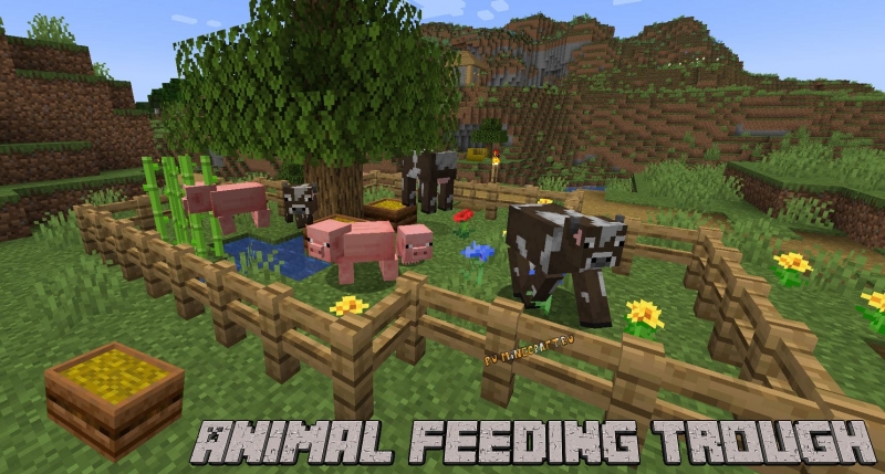 Animal Feeding Trough - кормушка для животных [1.20.2] [1.19.4] [1.18.2] [1.17.1] [1.16.5]