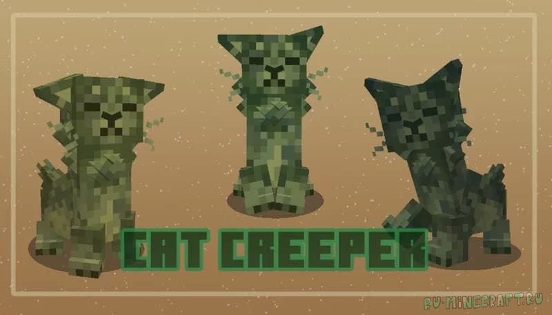 Cat Creepers - коты криперы [1.20.1] [1.19.4] [1.18.2] [1.17.1] [16x]