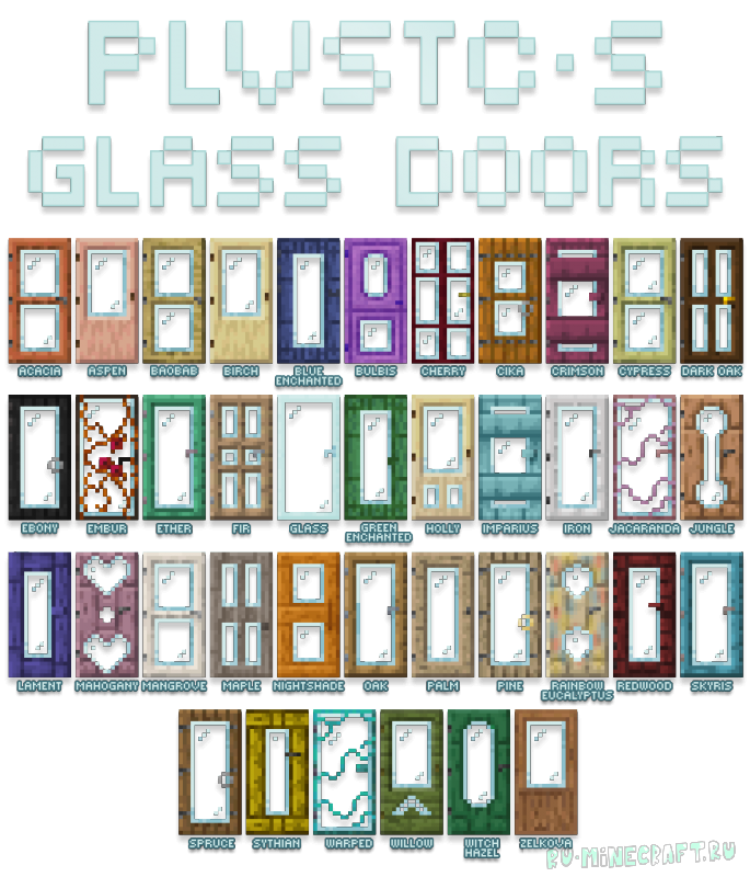 PLVSTC's Glass Doors - двери со стеклом [1.16.5]