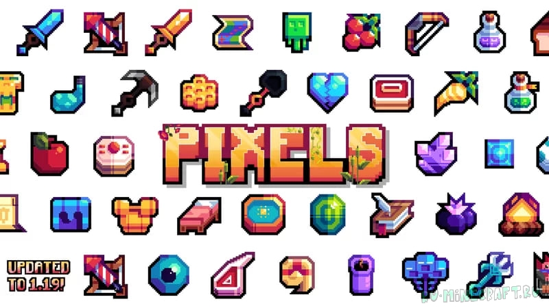 Pixels by Shapescape - пикселная мультяшность и картонность [1.20.1] [1.19.4] [32x]