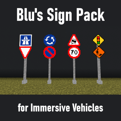 Blu's Sign Pack - пак дорожных знаков для симулятора транспорта [1.12.2]