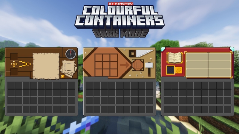 Colourful Containers Dark Mode GUI - новые виды меню [1.20.4] [1.19.4] [1.16.5]