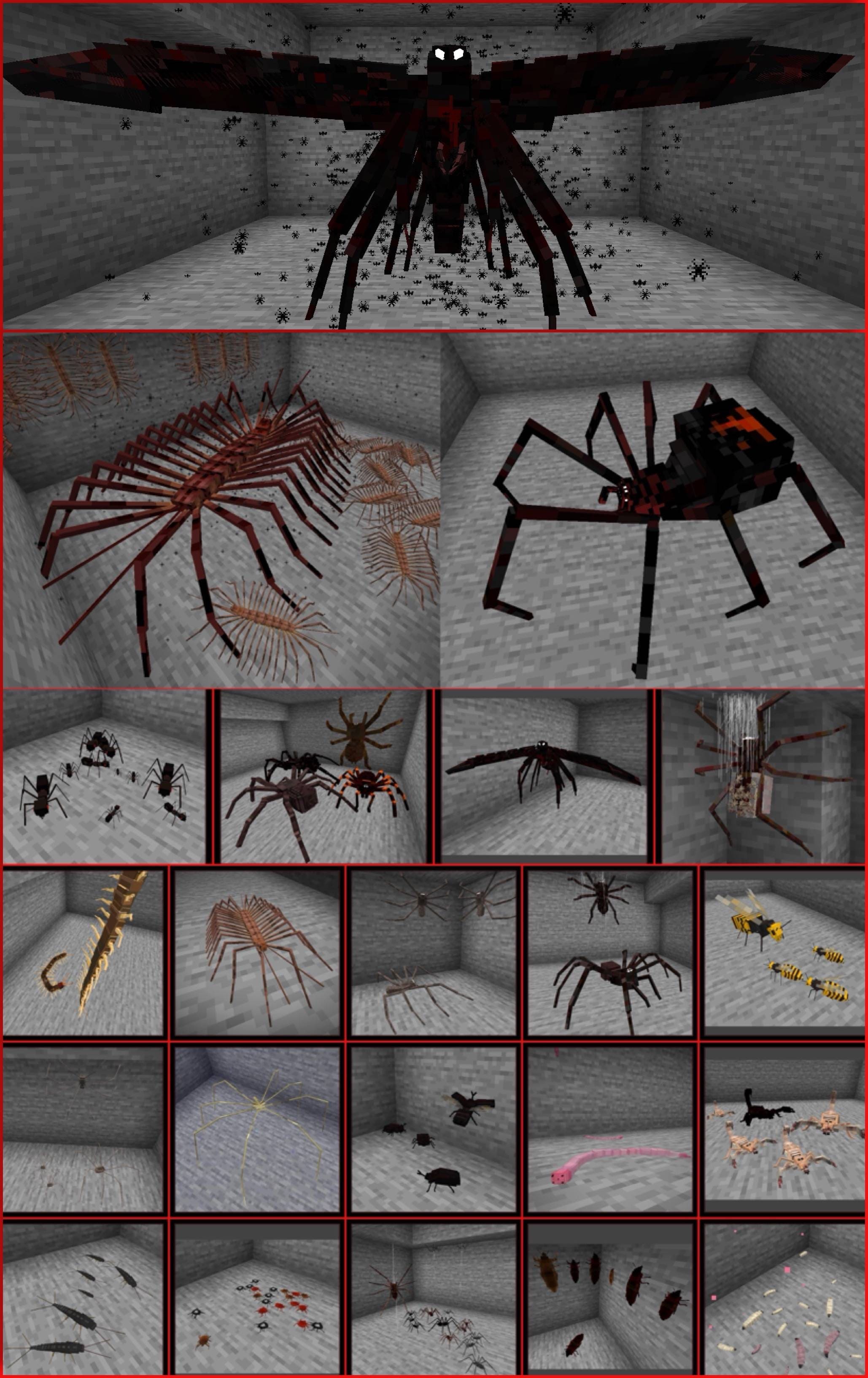 Arthropod Phobia Expansions - жуткие членистоногие, насекомые, пауки  [1.20.1] [1.19.4] » Скачать моды для Майнкрафт