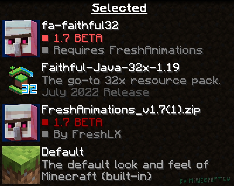 Faithful32x X FreshAnimations -     [1.21.4] [1.20.6] [32x]