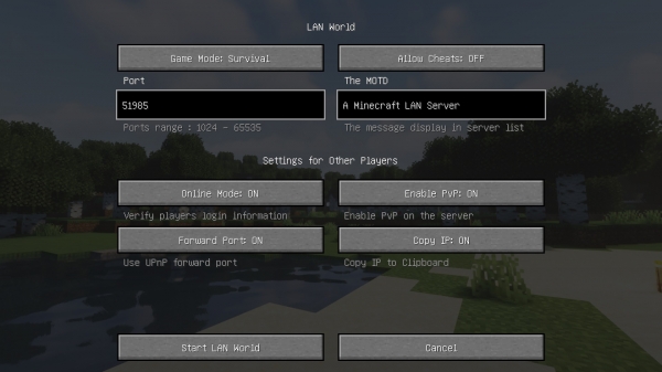 LAN World Plug-n-Play -     [1.21.4] [1.20.6] [1.19.4] [1.18.2] [1.16.5]