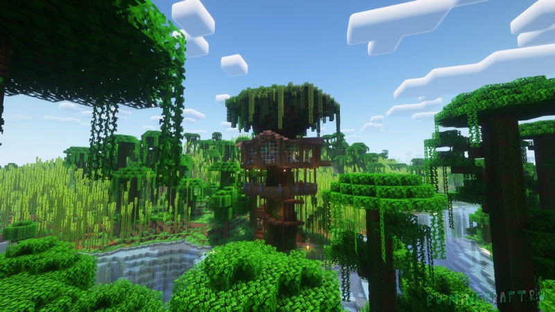 Jungle Treehouse Village - дом на дереве в джунглях [1.21.4] [1.21.1] [1.20.1]