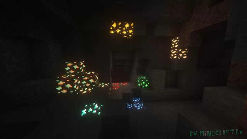Emissive Glowing Ores - ��������� ��� ������ � ����� [1.21.11] [1.21.1] [1.20.1] [16x]
