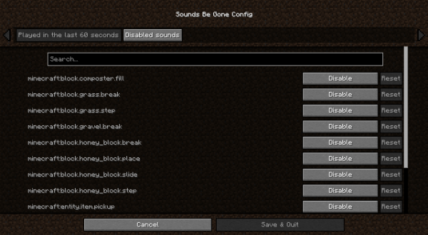 Sounds Be Gone! -    [1.21.11] [1.21.5] [1.20.4] [1.19.4]