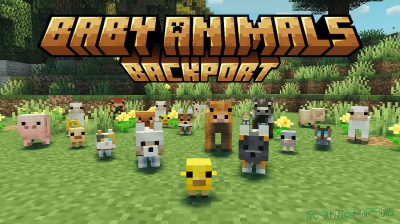 Baby Animals and Rabbit model backport [1.21.11] [1.21.4] [1.21.1] [1.20.1] [1.19.4] [16x]