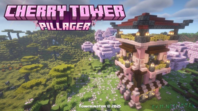 Cherry Pillager Tower - ������� � ���������� ����� [1.21.11] [1.21.1] [1.20.1]