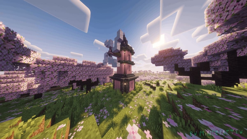Cherry Villager Windmill - ���������� �������� [1.21.11] [1.21.1] [1.20.1]