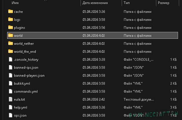 ready Minecraft server - ������� ��������� ������ [1.16.5]
