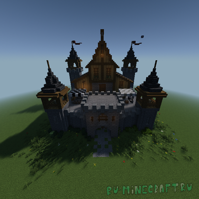 Medium Medieval Spruce Castle Starter Base - ��������� ����� [1.20.1]